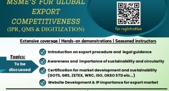 A 5-day Workshop on Preparation of MSMEs For Global Export Competitiveness